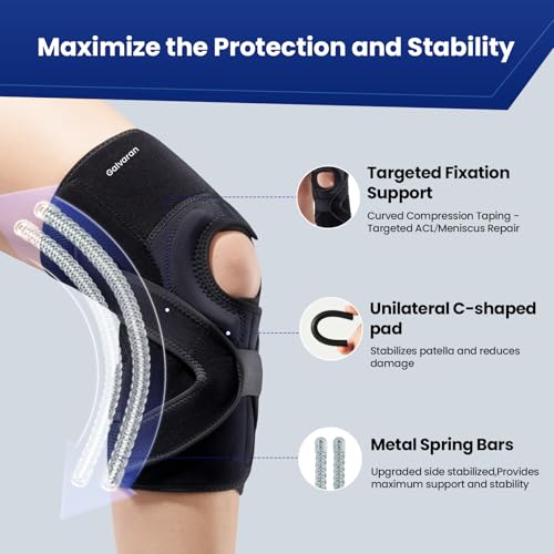Galvaran Knee Brace for ACL MCL Meniscus Tear,Adjustable Knee Support for Maximum Knee Pain,Side Stabilizers for Injury or Surgery Recovery - Men and Women