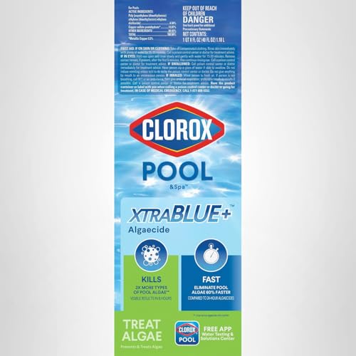 Clorox® Pool&Spa™ XTRABLUE® Plus Swimming Pool Algaecide, All-in-One Algae Killer, Non-Foaming, 40 Ounce (Pack of 1)