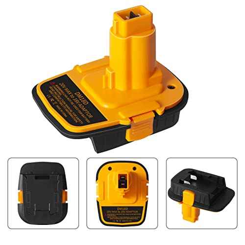 Battery Adapter DM18D with USB,Compatible with Dewalt 18V Tools.Convert for DeWalt 20V & for Milwaukee M18 Lithium Battery to NiCad & NiMh Battery Tools