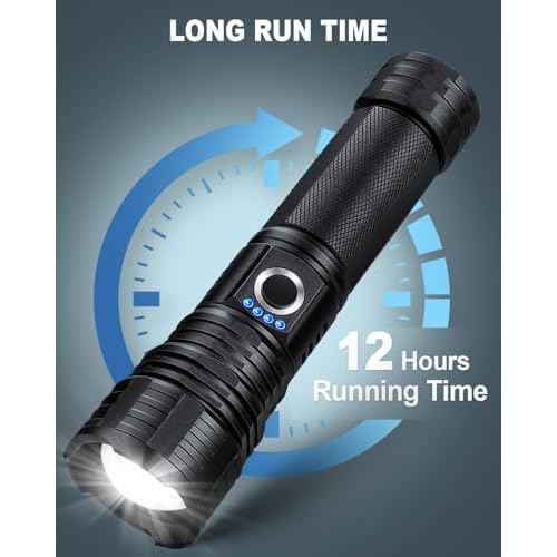 Rechargeable Flashlights High Lumens, 99,000 Lumen Super Bright Flashlight, 2pack Led High Powered Flash Light, Flashlight for Home, Camping, 5 Modes/12h Run Time for Outdoor, IPX6 Waterproof