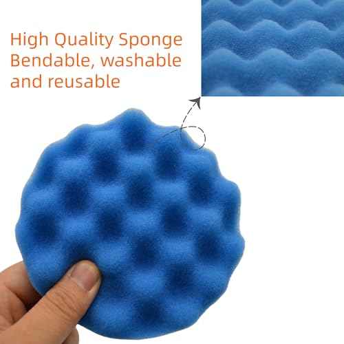 10Pcs 3Inch Face Backing Plate Compound Buffing Polishing Sponge Pads Waffle Foam Buffing Polishing Pads Kit with Woolen Cutting Pad and 3Inch Backing Plate M10 Drill Adapter
