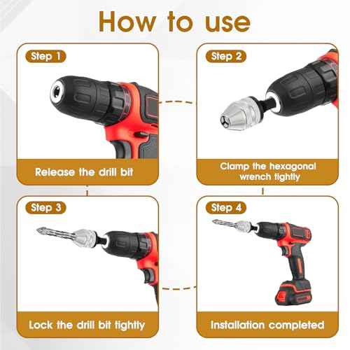 2 PCS Keyless Drill Chuck for Impact Driver, 1/4 Inch Hex Shank Drill Chuck Fast Change Converter Extension Drills Bit Adapter Keyless Chucks, Chucks Conversion Adapter in 0.3-6.5mm, 0.3-3.6mm