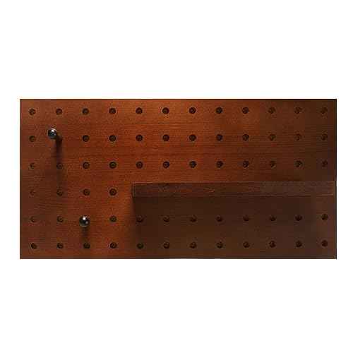 HEYSONG Pegboard Wall Organizer Panels Wooden Pegboard Wall Mount, Hanging for Garage Kitchen Living Room Bathroom Office (Coffee)