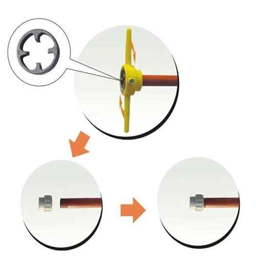 6 Pcs PVC Thread Maker Tool, Pipe Threader Plumbing Tool Kit Plastic Pipe Round Die with 3 Dies 1/2", 3/4" and 1" NPT Die Manual Hand Tool for PVC Threading