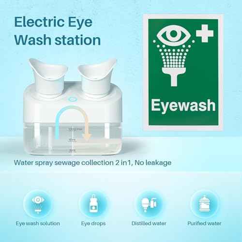 Electric Portable Eyewash Station OSHA Approved,Eye Wash Kit with Sewage System and 2 Clean Mode,Ergonomic Design, Suitable for Dry Eyes, Workplace Safety and Emergency Eye Washing
