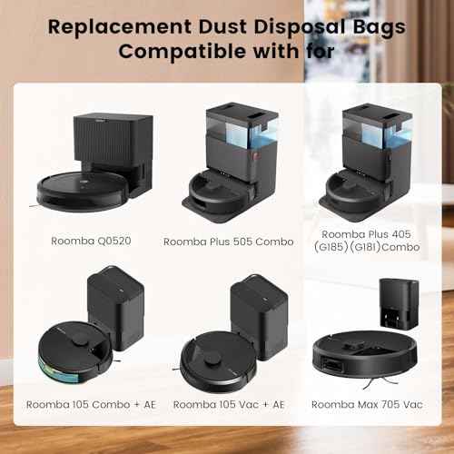 105 Combo Replacement Dust Bags for iRobot Roomba 105 Vac, 104, Plus 405 (G181)(G185) Plus 504 Vac, Plus 505 Combo, Max 705 Vac Combo Robot Vacuum Bags for Roomba, Disposable Dust Bags 20Pack