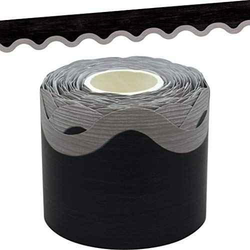 Teacher Created Resources Modern Farmhouse Black with Gray Scalloped Rolled Border Trim ? 50ft - Decorate Bulletin Boards, Walls, Desks, Windows, Doors, Lockers, Schools, Classrooms, Homeschool