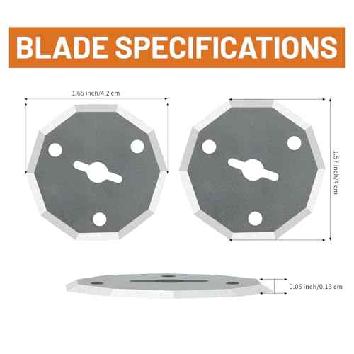 Replacement Blades Compatible with Worx WX082L 4V ZipSnip Cordless Electric Scissors, Replacement Rotary Blades Fit WX745L.9 MAKERX ZipSnip Rotary Cutter, RC2600K,RC2601,RC2602,WX080L,WX081L (2 Pcs)