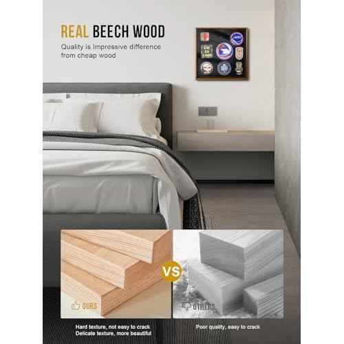1TG Concealment Furniture, Concealment Shelf Wall Mounted Hidden Storage Box Compartment Furniture Hidden Shelf Wooden Picture Photo Frame with Patches Display Panel(Red Brown)