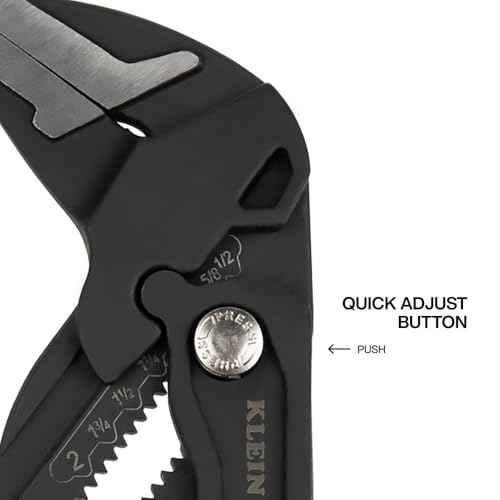 Klein Tools D53110 Compact Plier Wrench, High Leverage Multi-Use Adjustable Plier Wrench with Smooth Jaws, 10-Inch