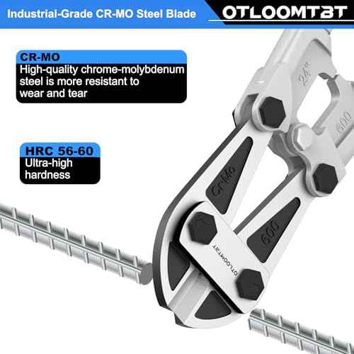 24 In Heavy Duty Bolt Cutter - Industrial Chromium Molybdenum Steel Ergonomic Design, Effortless Cutting for Locks, Chains, Fences & Rebars | Long Lifespan for Construction, Locksmiths & DIY