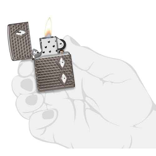 Zippo Diamond Pattern Design Armor Black Ice Pocket Lighter