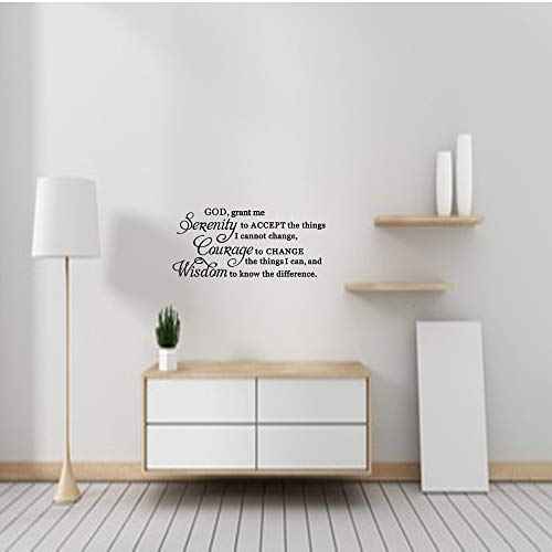 God Grant me The Courage to Change Things The Wisdom to Know The Difference Serenity Prayer Pure Vinyl Wall Decal Quote Art Lettering Sticker Saying Decor