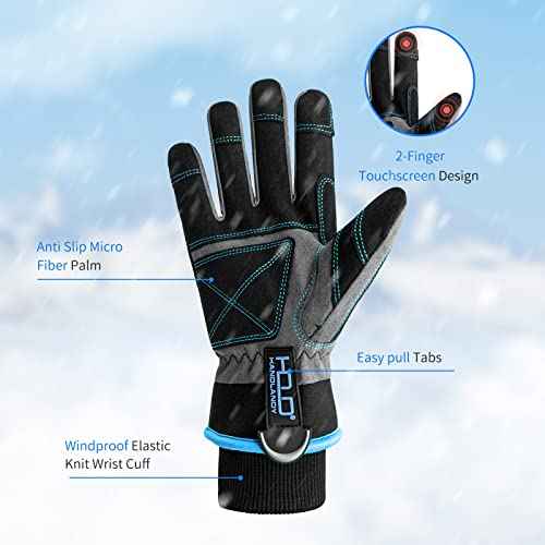 Cold Weather Work Gloves Waterproof Winter Work Gloves Men Women Touchscreen Insulated Gloves with Thermal Fleece