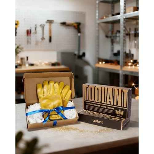 toolant Winter Leather Work Gloves, Warm 3M Thinsulate Lining for Cold Weather Work, Thermal Insulated Gloves