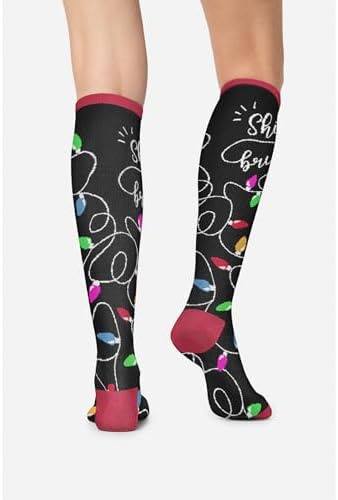 Cherokee Women's 10-15mmHg Compression Socks – Fun Print Knee Highs with Light Support, Soft Feel - PRINTSUPPORT