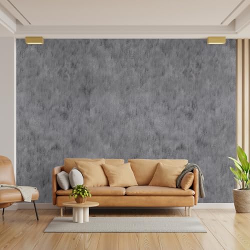 Concrete Wallpaper 15.7 in x 118 in, Peel and Stick Vinyl Cement Concrete Contact Paper for Walls Cabinets, Waterproof Removable Textured Wallpaper
