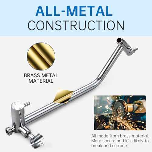 G-Promise All Metal Shower Diverter with Low Holder, Extended 13.5 Inch, 3-Way Diverter Valve with Pause Mode for Handheld and Fixed Shower Heads ? 4-Setting Replacement Part (Chrome)
