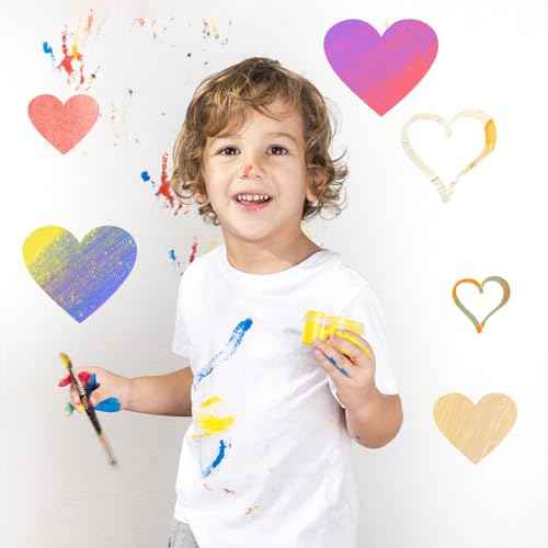 16 Pcs Heart Template for Crafts, Painting Stencils Template, PET Heart Shaped Templates, Wall Stencils for Crafts Reusable DIY Drawing Wall Furniture Home Decoration