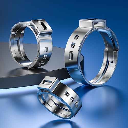 50 PCS 1/2 Inch PEX Cinch Clamp Rings, 304 Stainless Steel Single Ear Hose Clamps for Plumbing and Pipe Fitting Connections, PEX tubing Pipe Fitting by RTHIEAI