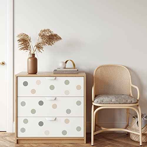 Boho Polka Dot Wall Decals 36 PCS, Boho Wall Decal Wall Sticker for Girls Room Living Room Playroom Nursery, Removable Wall Decals Kids Room Decor Vinyl Murals DIY Cute Decorations (6 Sheets)