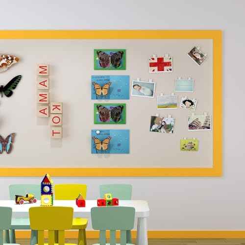 YENHOME Yellow Wallpaper Border Peel and Stick Mirror Frame Border Removable Waterproof Wallpaper Trim for Bathroom Kids Bedroom Bulletin Board Yellow Sticker for Bulletin Board Decoration 3"X236"