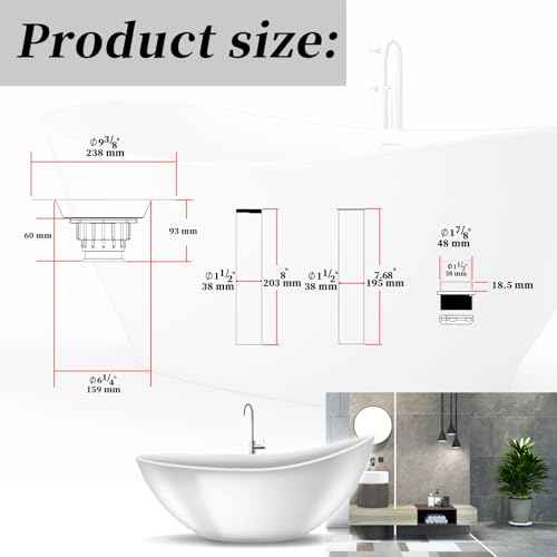 Freestanding Bathtub Rough-in Kit with Stainless Steel Tail Pipe and PVC Adapter Compatible With all freestanding bathtubs,standard bathtubs and Floor Mounted Bathtub-Fit 1-1/2" bathtub drains