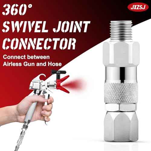 Sprayer Joint 1/4-Inch 360¡ÆRotate Stainless Steel Airless High Pressure Spray Gun Hose Swivel Joint Connector Compatible with Graco Paint Sprayers Hose, Use Mini Boxes for Storage(1 Pack)