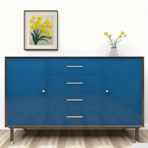 Decotalk Blue Contact Paper for Countertops Waterproof Navy Blue Contact Paper Peel and Stick Wallpaper for Cabinets Decorative Wallpaper Self Adhesive Solid Blue Vinyl Wrap Removable Matte 12" x120