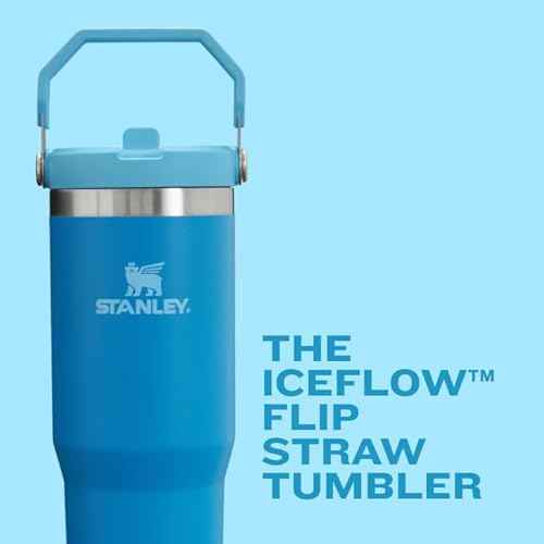 STANLEY IceFlow 2.0 Flip Straw Tumbler with Handle 30 oz | Twist On Lid and Flip Up Straw | Leak Resistant Water Bottle | Insulated Stainless Steel | BPA-Free | Dried Pine