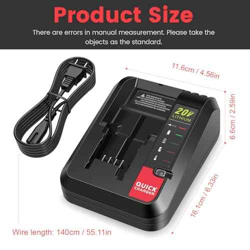 PCC692L 20V Fast Charger [for Black and Decker 20V Lithium Battery] & [Porter-Cable 20 Volt Battery], Compatible with LBXR20 LBX4020 LBXR2020 PCC681L PCC682L PCC680L PCC699L PCC685LP