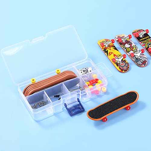 5 Packs DIY Mini Finger Skateboard Fingerboard Kit with Box and Replacement Accessories for Teens Adults Fingertip Movement Novelty Toys