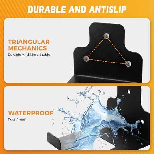 Garage Organizer, Garden Power Tool Hanger, Trimmer Rack, Weed Whackers Holder Wall Mounted, for Grass Trimmer, Hedge Trimmer, Garage Trimmer, Garden Tools (2 Pack)