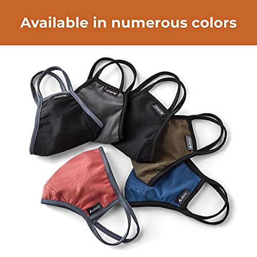 Allett Face Mask, Black | 2 Pack | Made of Cotton, Built in Polypropylene Filter | Soft Earloops, Washable, Reusable | With Nose Wire & Chin Gusset | For Adults