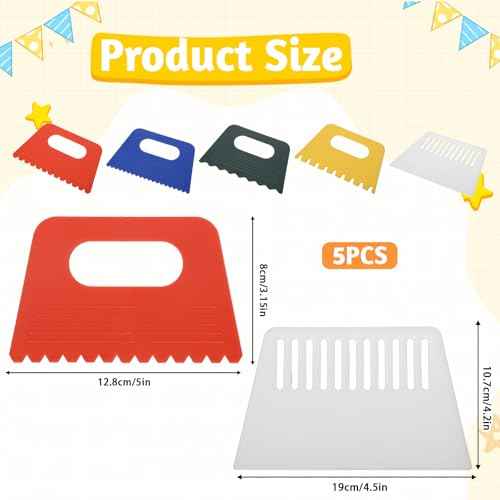 5 PCS Textured Art Tools, Plastic Paint Putty Scraper, Textured Art Supplies Scrapers, Texture Tool for DIY Graffiti Oil Painting, Drawing Plaster Texture Tools