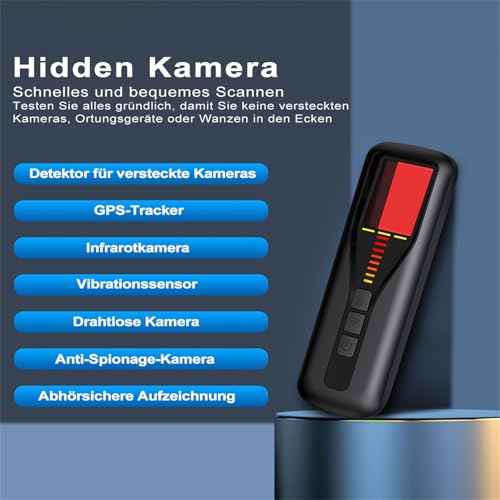 Hidden Camera Detector for Travel 2025 Upgraded Spy Camera Finder, Wireless Signal Scanner for Office/ Car/ Bathroom/ Hotel. Features 5 Sensitivity Levels, 4 Detection Modes and 25 Hour Battery Life