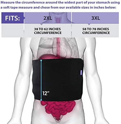 Everyday Medical Plus Size Post Surgery Abdominal Binder I Bariatric Stomach Wrap I Hernia Support for Men and Women I Obesity Girdle great for Liposuction, Postpartum, C-section, Hernia-Size Wide 3XL