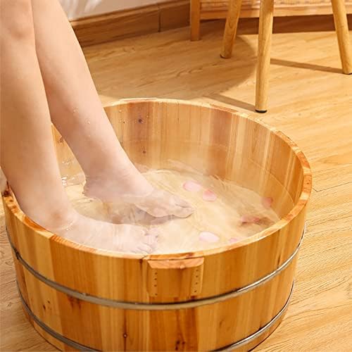Solid Wood Foot Tub for Soaking Feet | Wooden Foot Bath Bucket, Household Foot Bath Barrel for Foot Care | Relaxing Spa Experience for Feet
