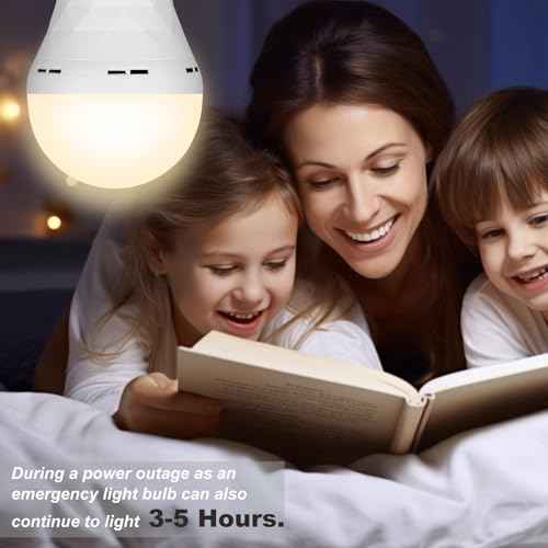 10 Pack Rechargeable Light Bulbs, Emergency Light Bulbs for Power Outage Hurricane Camping 3000K Warm Light Battery Operated Light Bulb 9W E26 1200mAh Battery Backup Soft Light Bulb for Lamps
