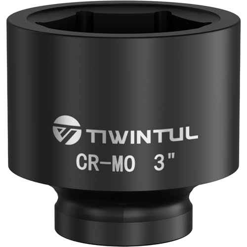 3" Impact Socket 1" Drive, 6 Point Design, CR-MO Large Impact Socket, ANSI Certified, Heavy Duty Socket 1 Inch Drive for Fleet, Oilfield, Construction & Industrial Repair