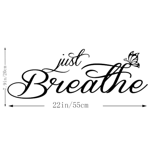 Just Breathe Inspirational Quotes Vinyl Wall Decal Positive Art Letters Sayings Living Room D?cor