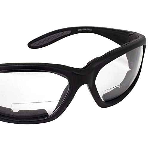 Global Vision Eyewear Hercules Anti-fog Safety Glasses with EVA Foam 2 Pairs 1.5 Bifocal (1 Clear, 1 Smoke)