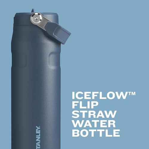 Stanley IceFlow Flip Straw 2.0 Water Bottle 50 OZ | Built-In Straw with Larger Opening | Lightweight & Leak-Resistant | Insulated Stainless Steel | BPA-Free | Frost