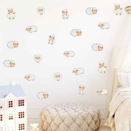Cute Cartoon Sheep Wall Decals Sheep Wall Stickers Children's Baby Room Kindergarten Nursery Wall Decor Pegatinas para Pared