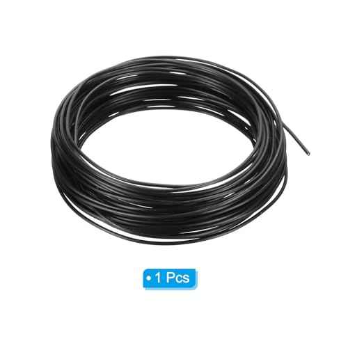 PATIKIL 1.5mm Bonsai Training Wire, 1 Roll Floral Wire Stems Anodized Aluminum Tree Wire 32.8 Feet Total for Gardening Branch Fixing, Black