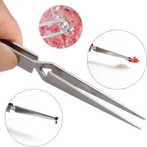 Cross Lock Tweezers 4PCS, SKZIRI 4 Pieces Reverse Tweezers Locking Tweezers Set Stainless Steel Bent and Straight Tip Cross-Locking Tweezers forJewelry DIY Craft Electronics (4)