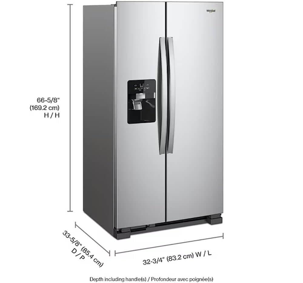 Whirlpool WRS321SDHZ 21 Cu. Ft. Stainless Side-by-Side Refrigerator