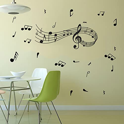 Musical Note Wall Decals, Creative Music Notes Notation Removable Vinyl Wall Stickers for Classroom Kids Music Studio Dance Room Bedroom Art Decor House Decoration