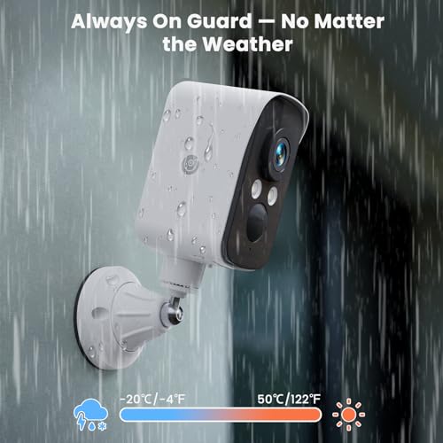 300¡Æ Pan Wireless Outdoor Security Camera, No Subscription Free 7-Day Cloud/SD, AI Detection, Magnetic Mount, Battery Powered, 2.4G WiFi, 2K, Night Vision, 360¡Æ View, 2-Way Talk, Home Security, IP65