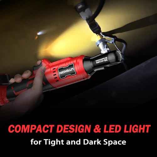Cordless Ratchet Wrench Set Compatible with Mil-Waukee 20V Max Battery (No Battery) - 74Ft-lbs 650 RPM High Power 3/8-inch Brushless Electric Power Ratchet Wrench Tool with LED Light
